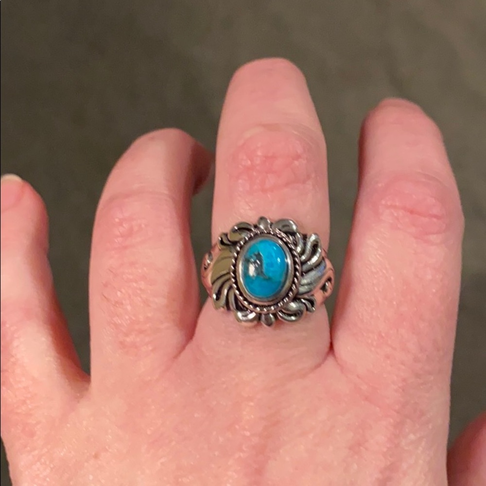 Sterling Turquoise Ring, Size 5